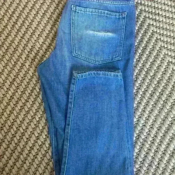 Forever‎ 21  Ripped Blue Straight Jeans - Picture 4 of 8